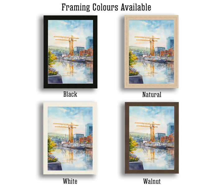 Belfast Watercolor Painting Northern Ireland Art Belfast Print Scenic City View Decor