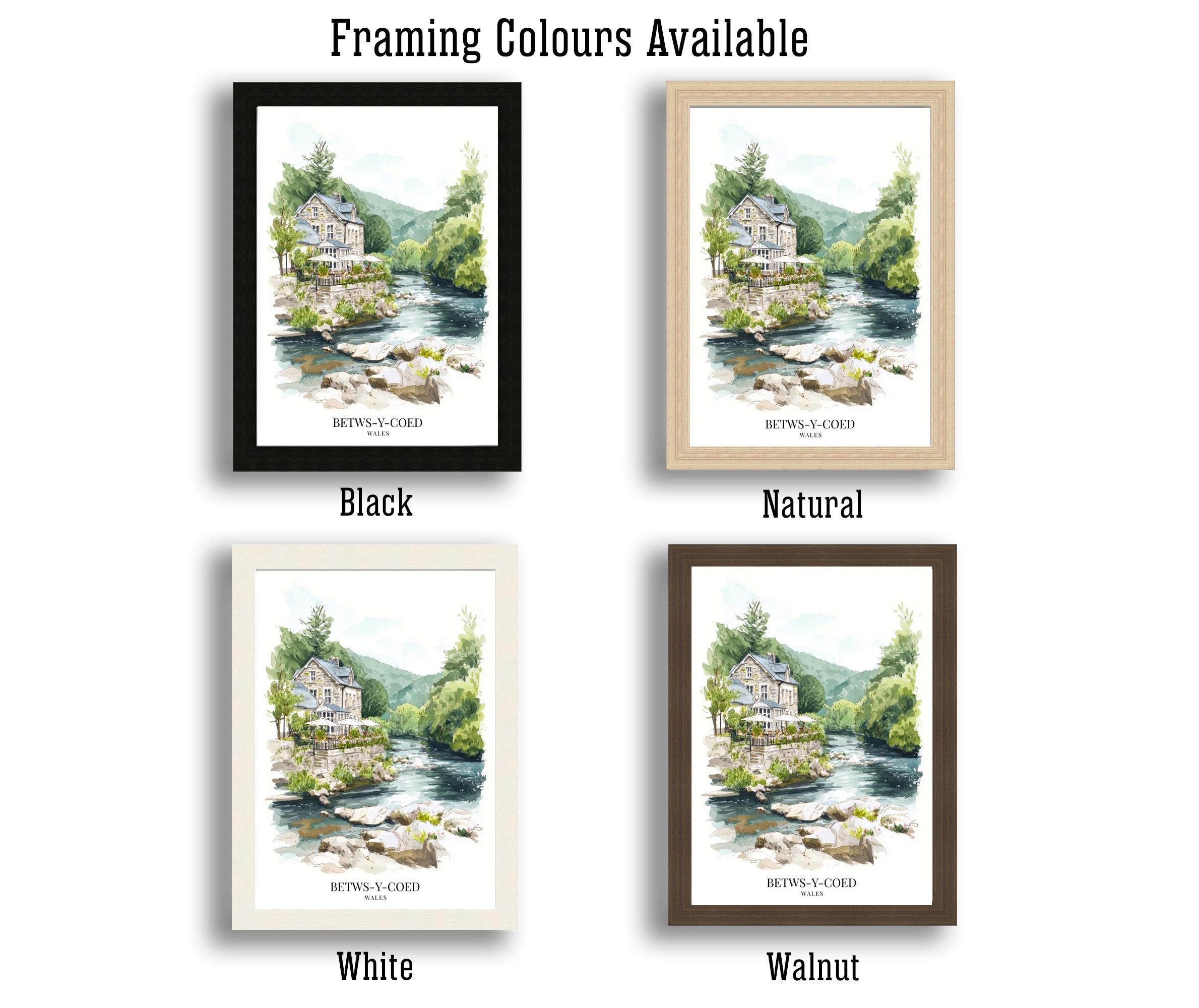 Betws-y-Coed Watercolor Painting Snowdonia Village Art Betws-y-Coed Print Scenic River Decor