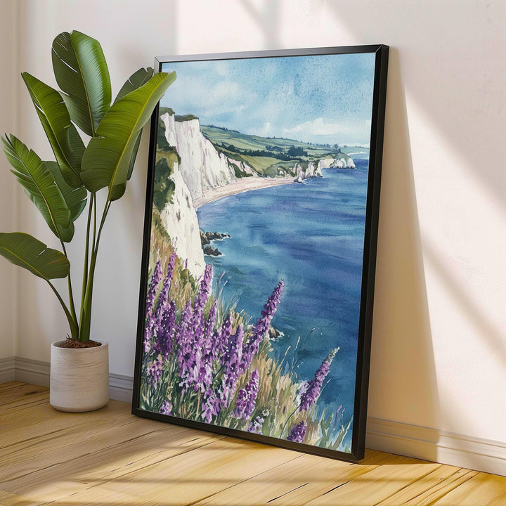 Isle of Wight Watercolor Painting The Needles Coastal Art Print UK Seaside Decor Gift for Island Lovers