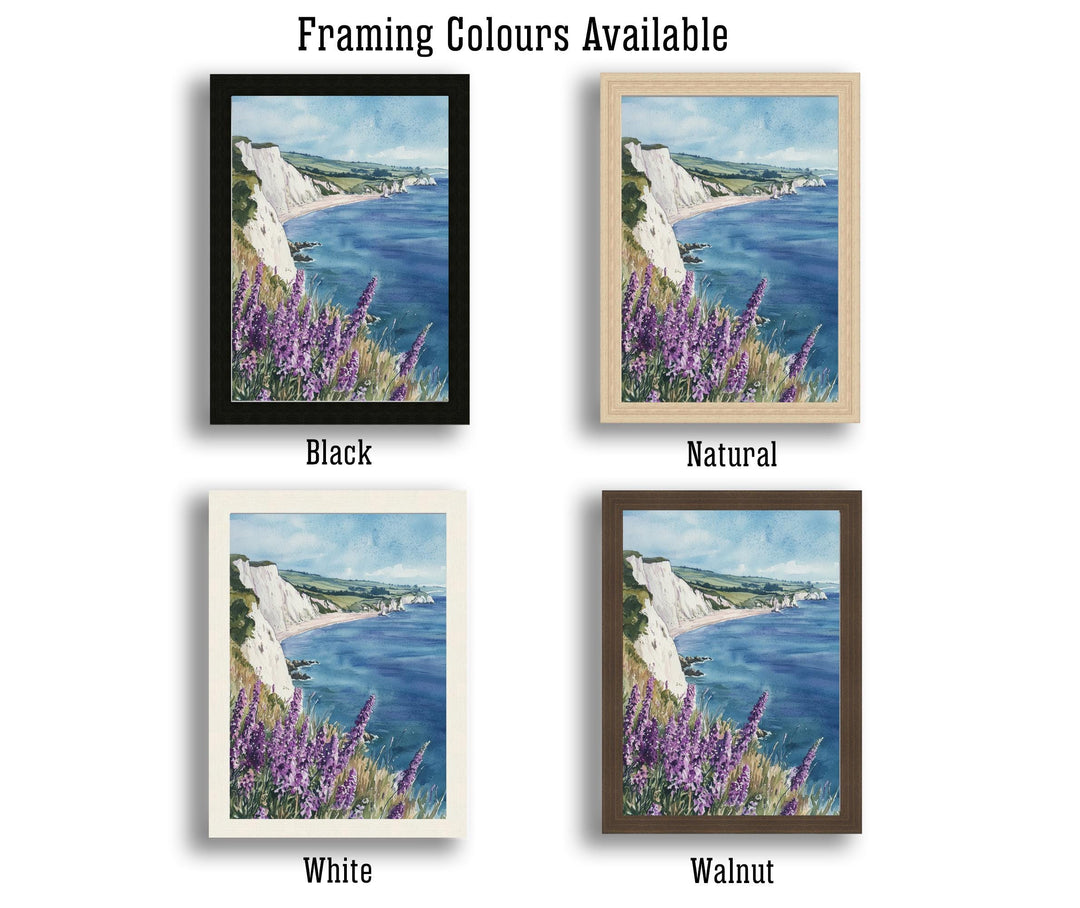 Isle of Wight Watercolor Painting The Needles Coastal Art Print UK Seaside Decor Gift for Island Lovers