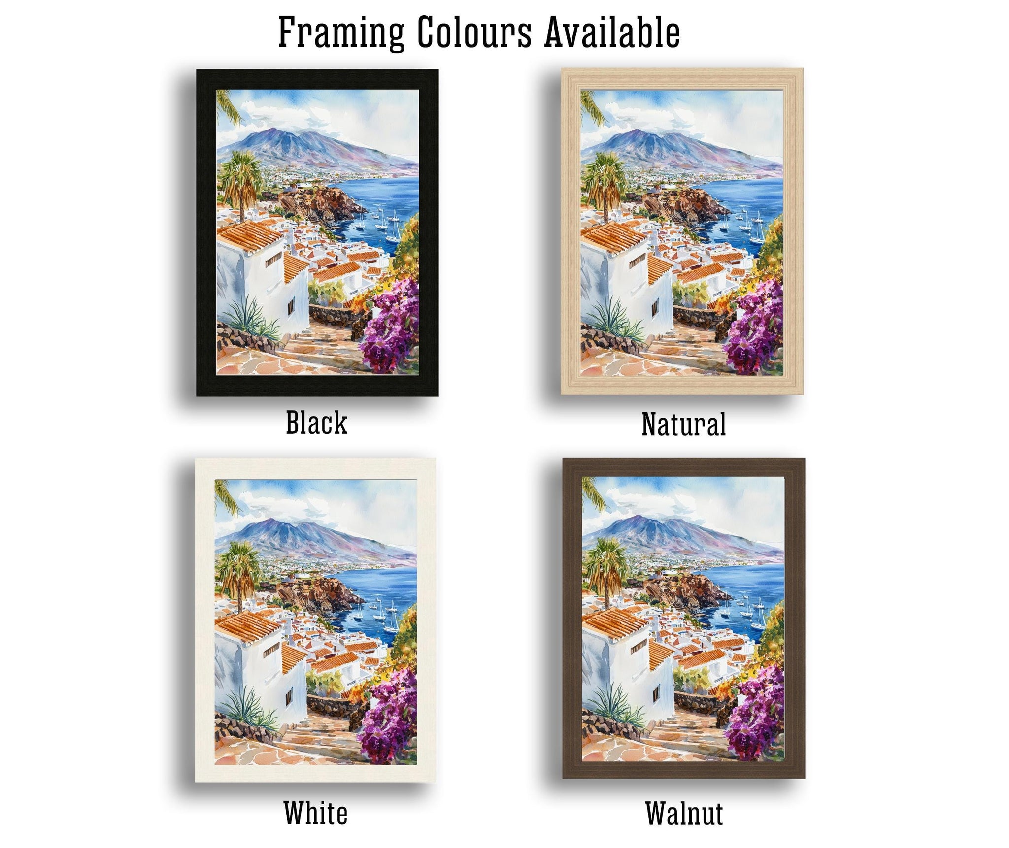 Tenerife Watercolor Painting Mount Teide Art Print Canary Islands Landscape Decor Gift for Spain Lovers