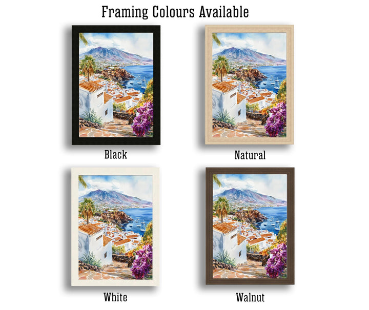 Tenerife Watercolor Painting Mount Teide Art Print Canary Islands Landscape Decor Gift for Spain Lovers