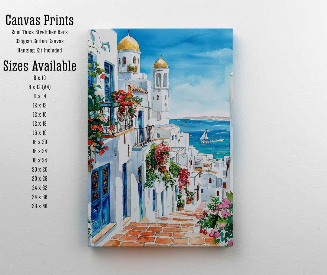 Tunisia Watercolor Painting Tunisia Village Art Print North Africa Decor Gift for Travel Lovers