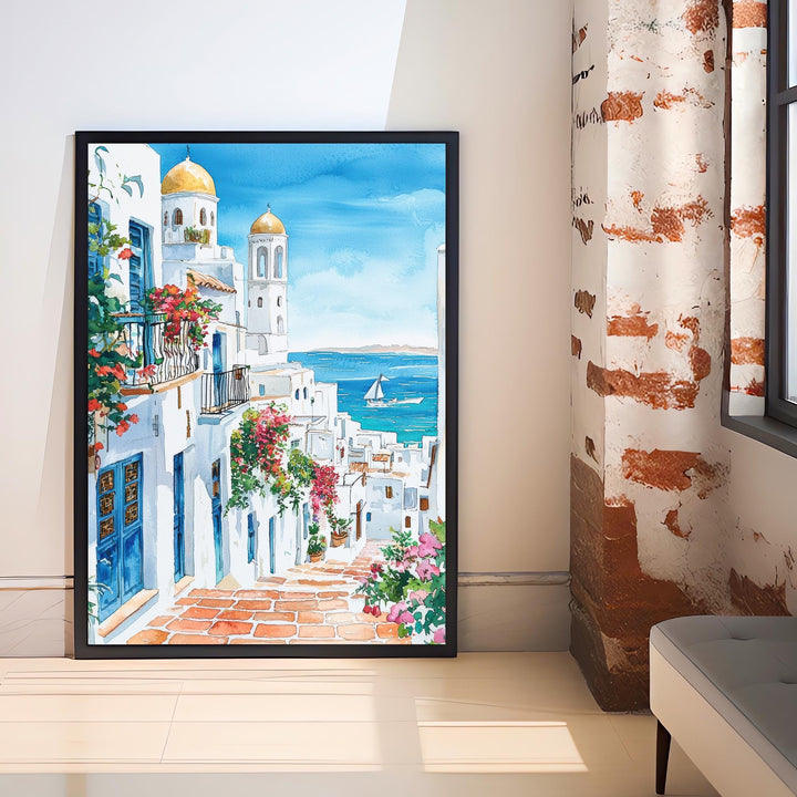Tunisia Watercolor Painting Tunisia Village Art Print North Africa Decor Gift for Travel Lovers