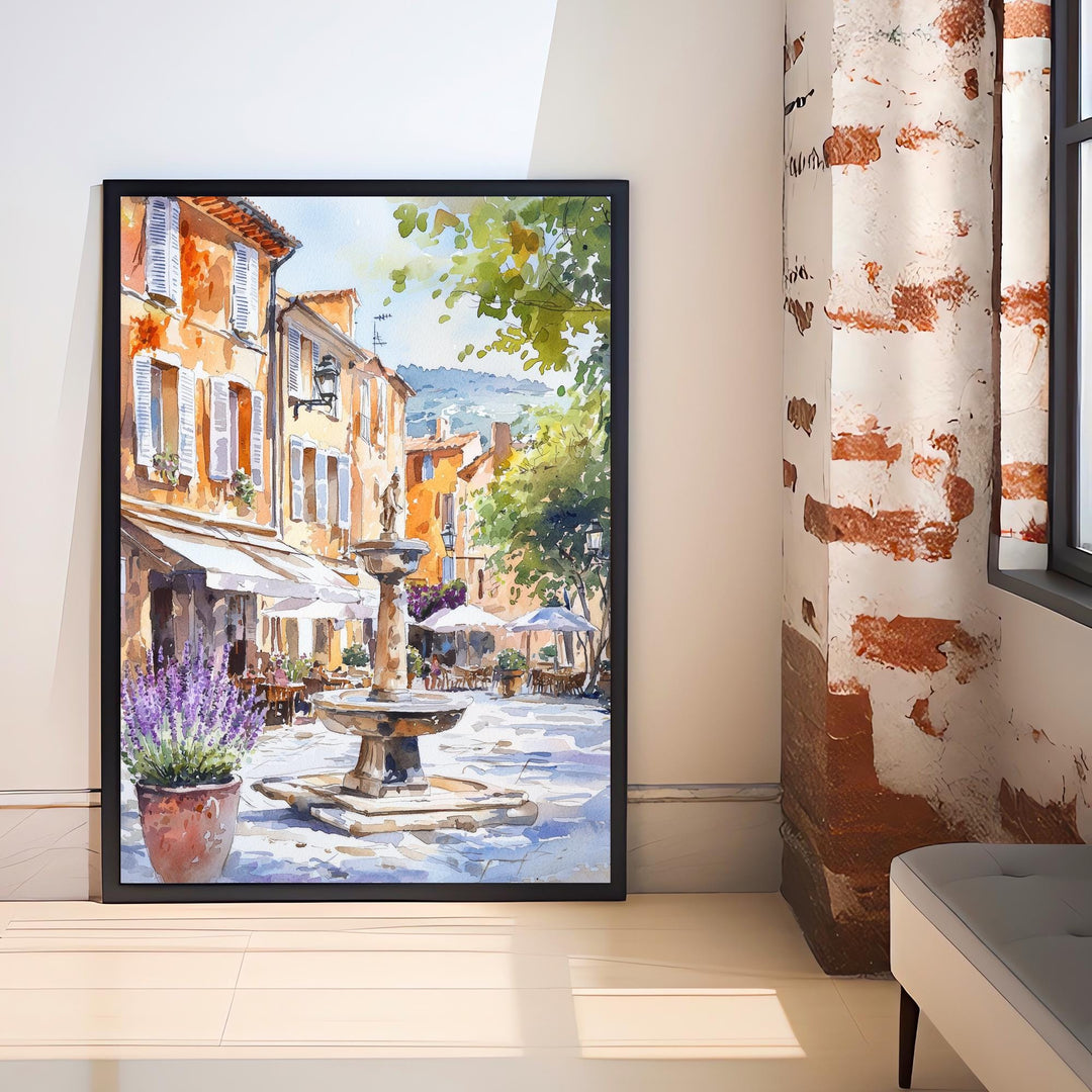 Aix-en-Provence Watercolor Art Print French Cityscape Painting Provence France Travel Decor Francophile Gift