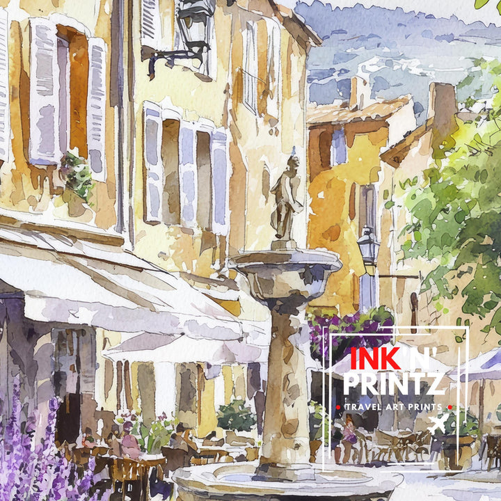 Aix-en-Provence Watercolor Art Print French Cityscape Painting Provence France Travel Decor Francophile Gift