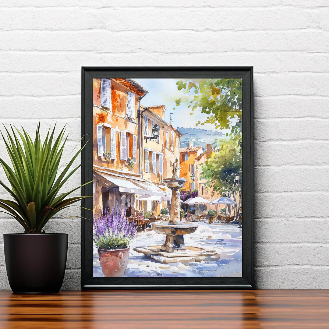 Aix-en-Provence Watercolor Art Print French Cityscape Painting Provence France Travel Decor Francophile Gift