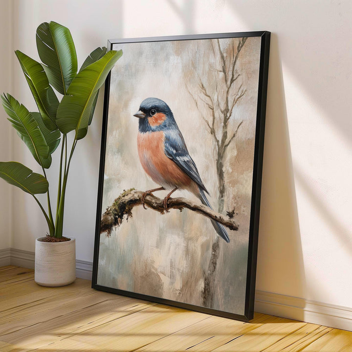 Chaffinch Bird Art Print Vintage Nature Poster Woodland Wall Decor for Cottagecore or Rustic Living Room