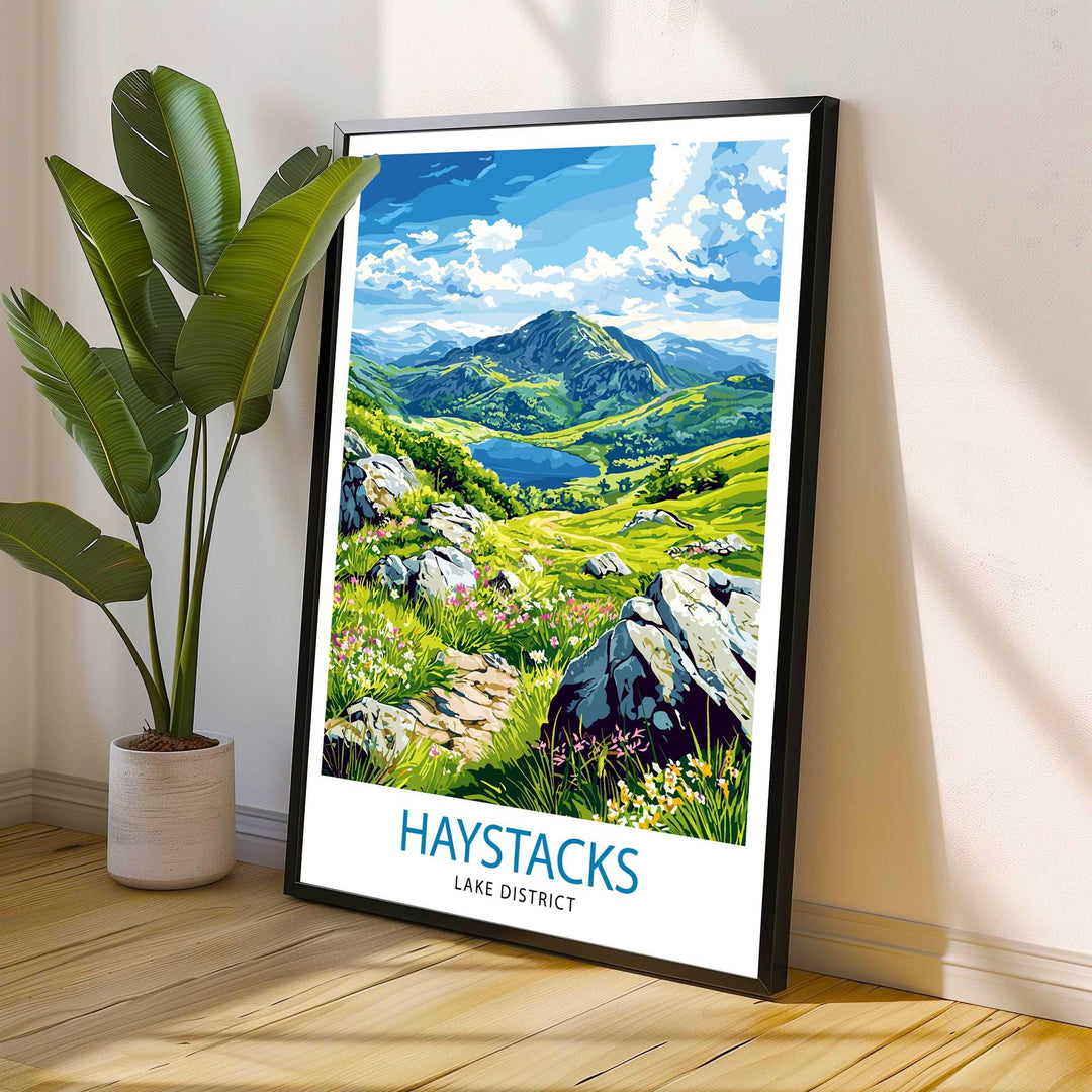 Haystacks Lake District Watercolor Art Print, Wainwright Fell Painting, UK Landscape Wall Decor, Hiking Gift