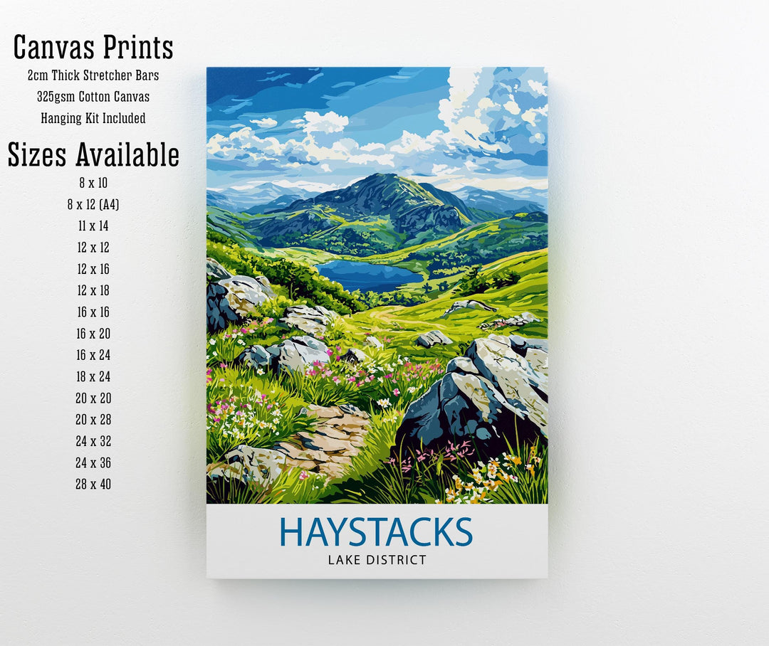 Haystacks Lake District Watercolor Art Print, Wainwright Fell Painting, UK Landscape Wall Decor, Hiking Gift