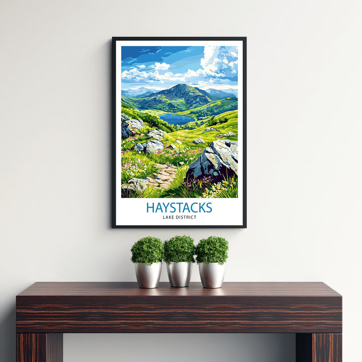 Haystacks Lake District Watercolor Art Print, Wainwright Fell Painting, UK Landscape Wall Decor, Hiking Gift