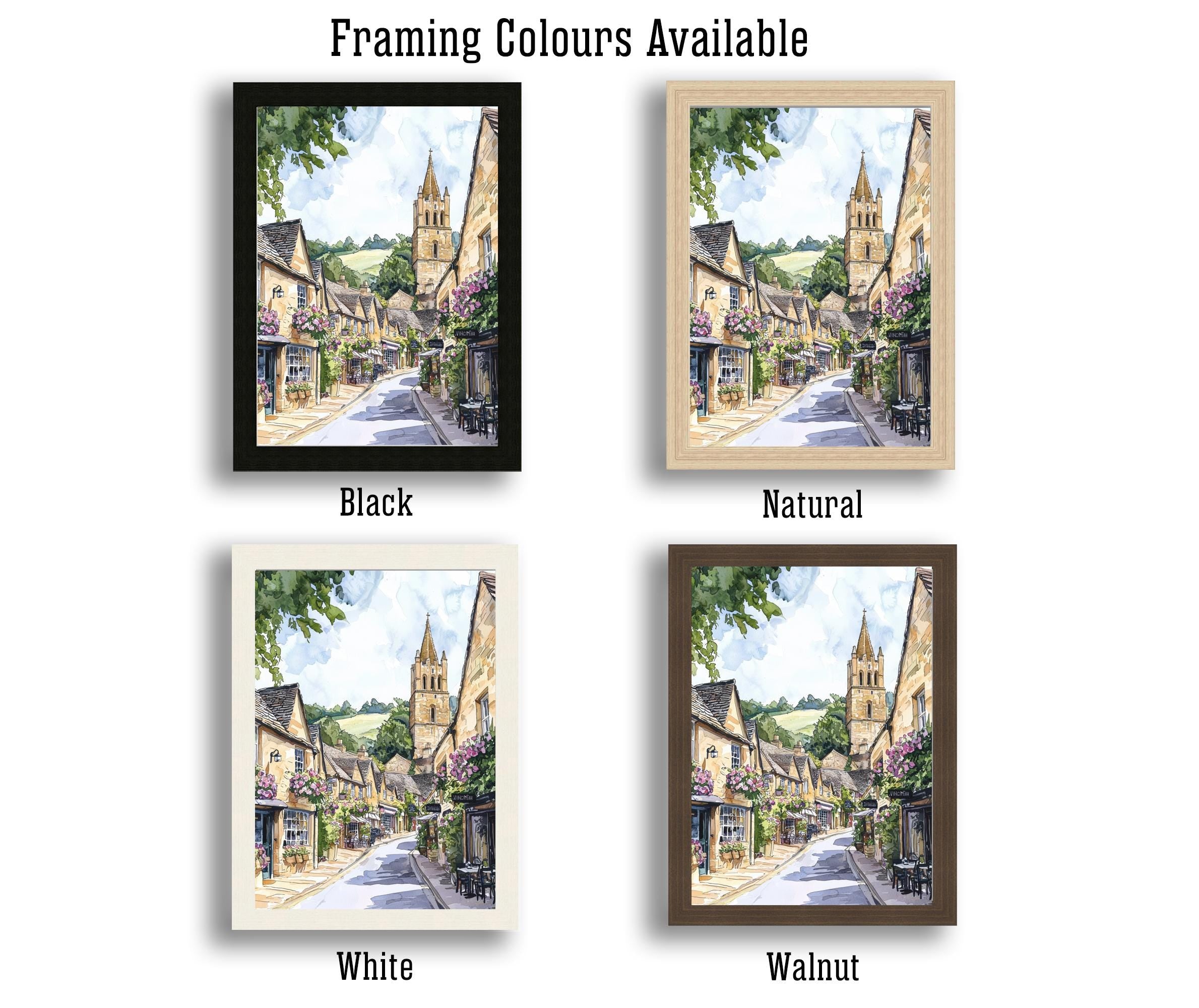 Winchcombe Cotswolds Watercolor Art Print, English Village Painting, Sudeley Castle UK Travel Gift