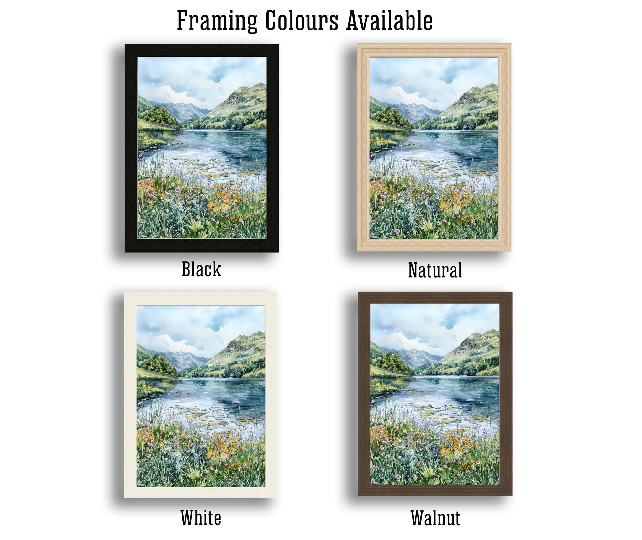 Grasmere Lake District Watercolor Art Print, William Wordsworth Painting, UK Landscape Wall Decor, Hiking Gift