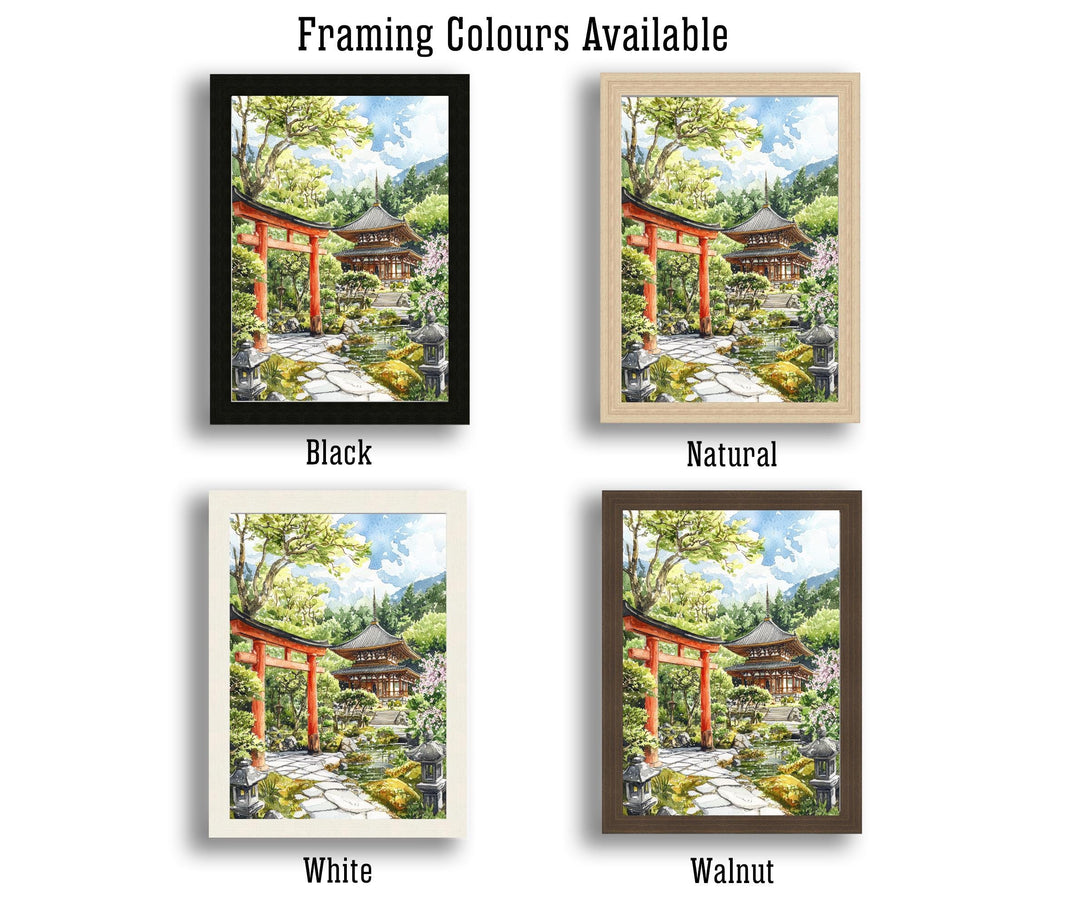 Kyoto Japan Watercolor Art Print, Cherry Blossom Painting, Gion District Wall Decor, Japanese Travel Gift
