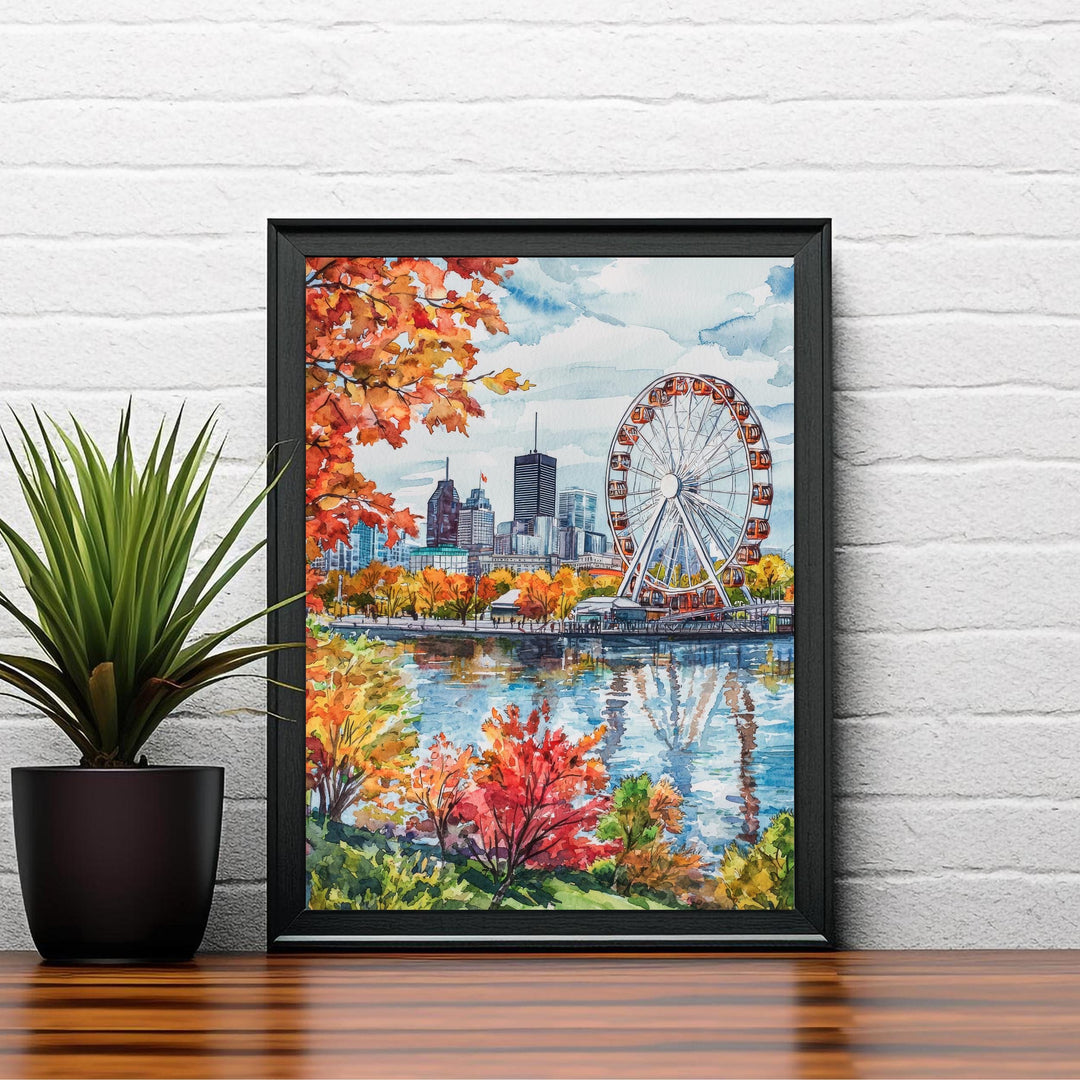 Montreal Cityscape Watercolor Art Print, Old Port Quebec Painting, Canada Travel Wall Decor, City Lover Gift