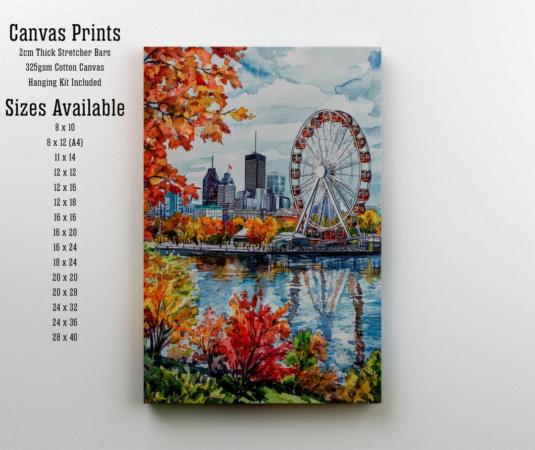 Montreal Cityscape Watercolor Art Print, Old Port Quebec Painting, Canada Travel Wall Decor, City Lover Gift