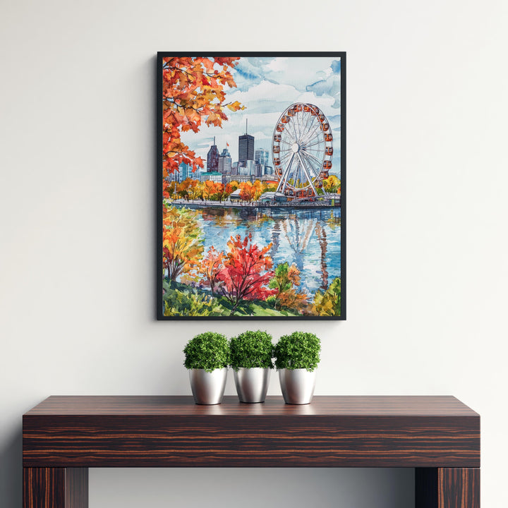 Montreal Cityscape Watercolor Art Print, Old Port Quebec Painting, Canada Travel Wall Decor, City Lover Gift