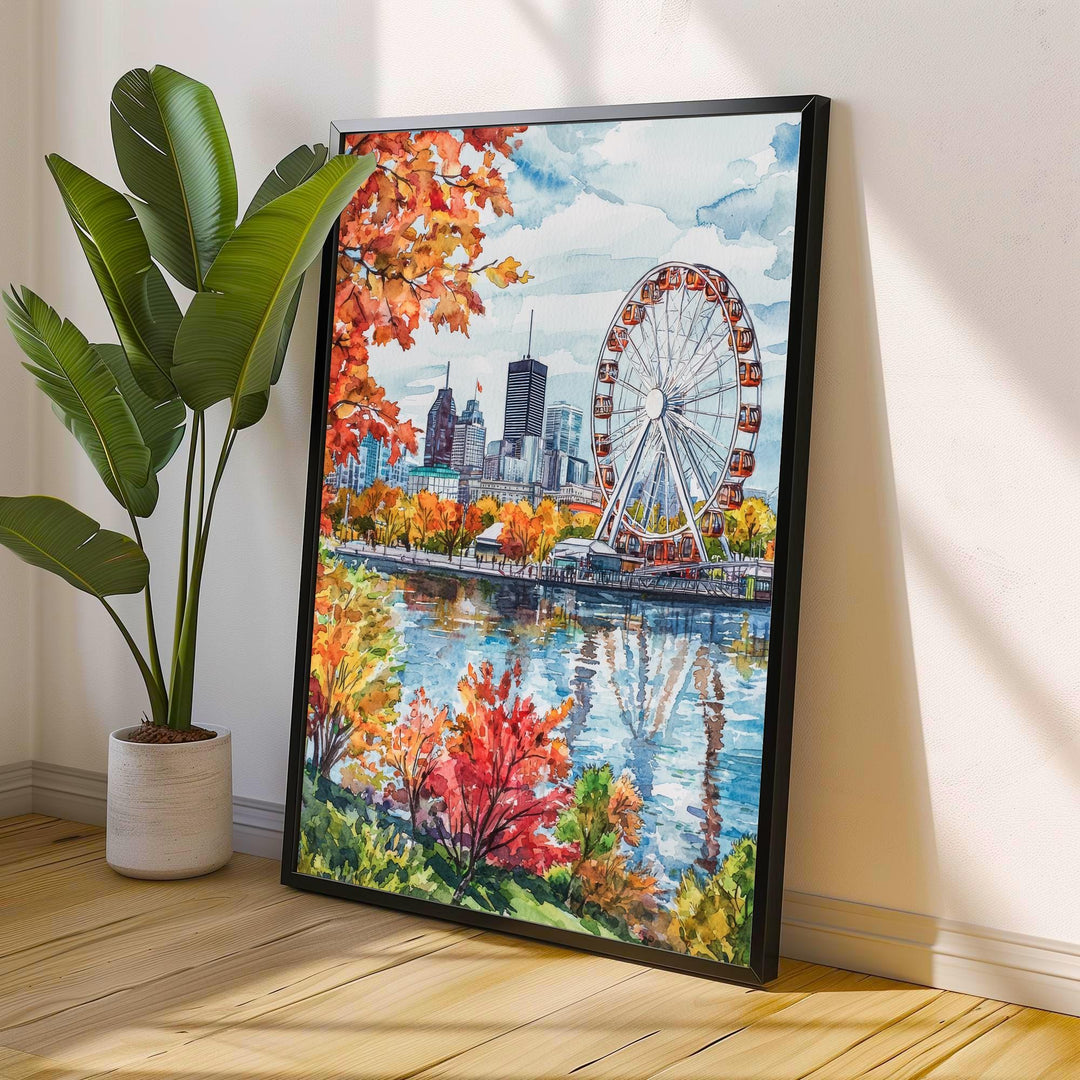 Montreal Cityscape Watercolor Art Print, Old Port Quebec Painting, Canada Travel Wall Decor, City Lover Gift