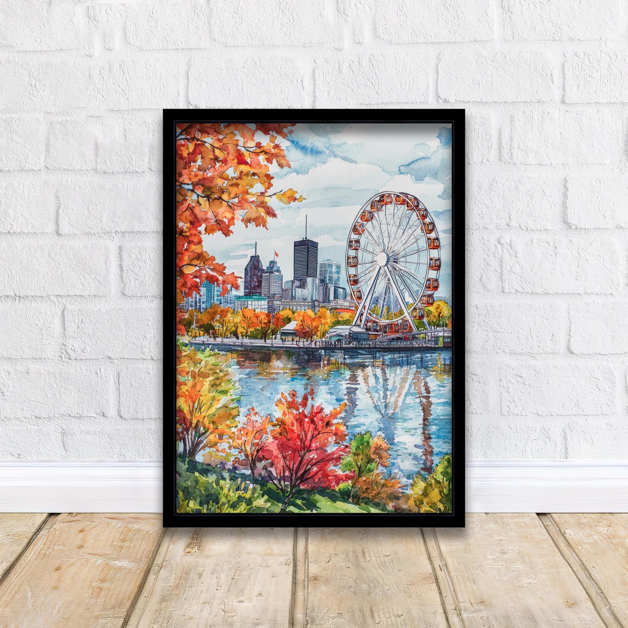 Montreal Cityscape Watercolor Art Print, Old Port Quebec Painting, Canada Travel Wall Decor, City Lover Gift