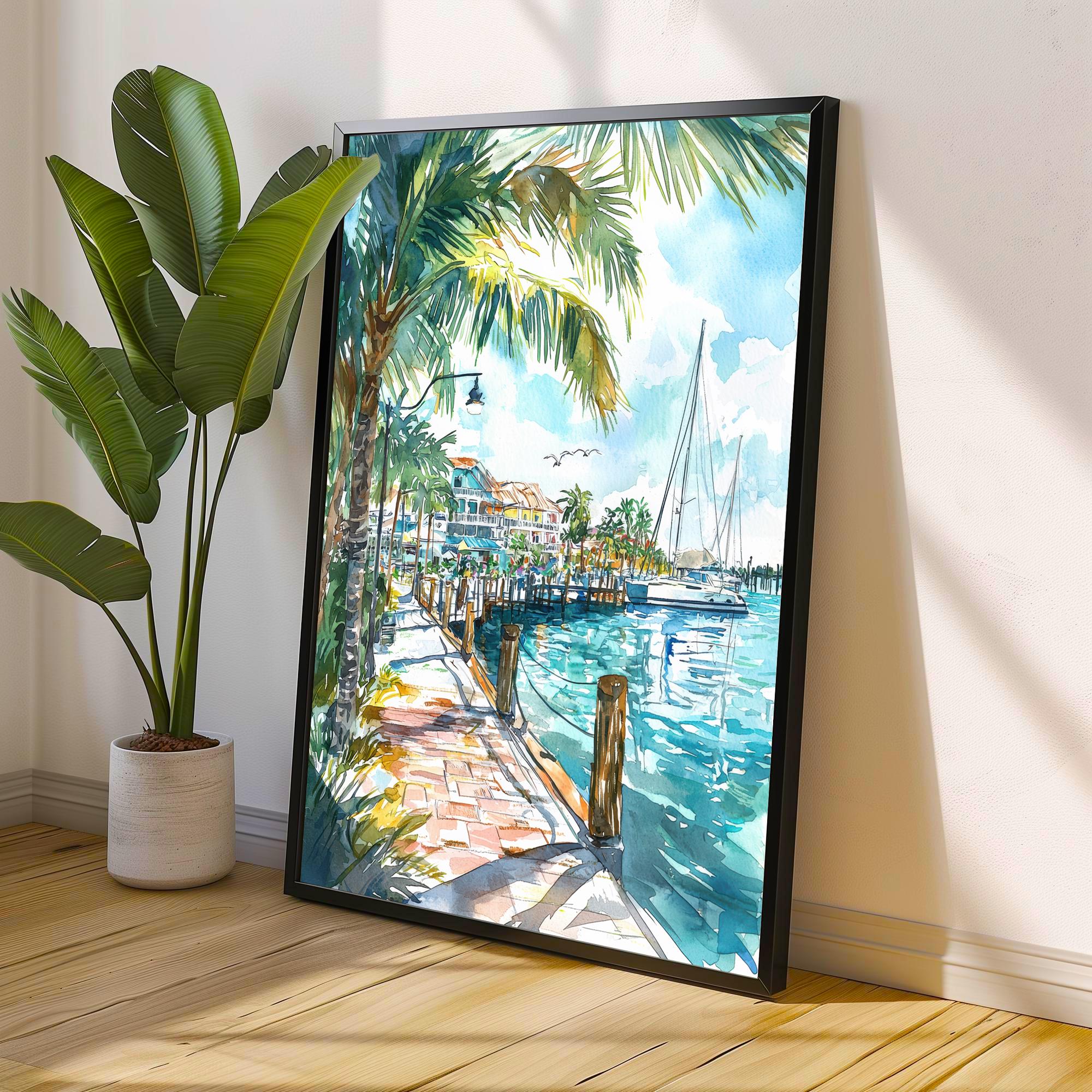 Punta Gorda Florida Watercolor Art Print, Charlotte Harbor Painting, Gulf Coast Wall Decor, Coastal Gift