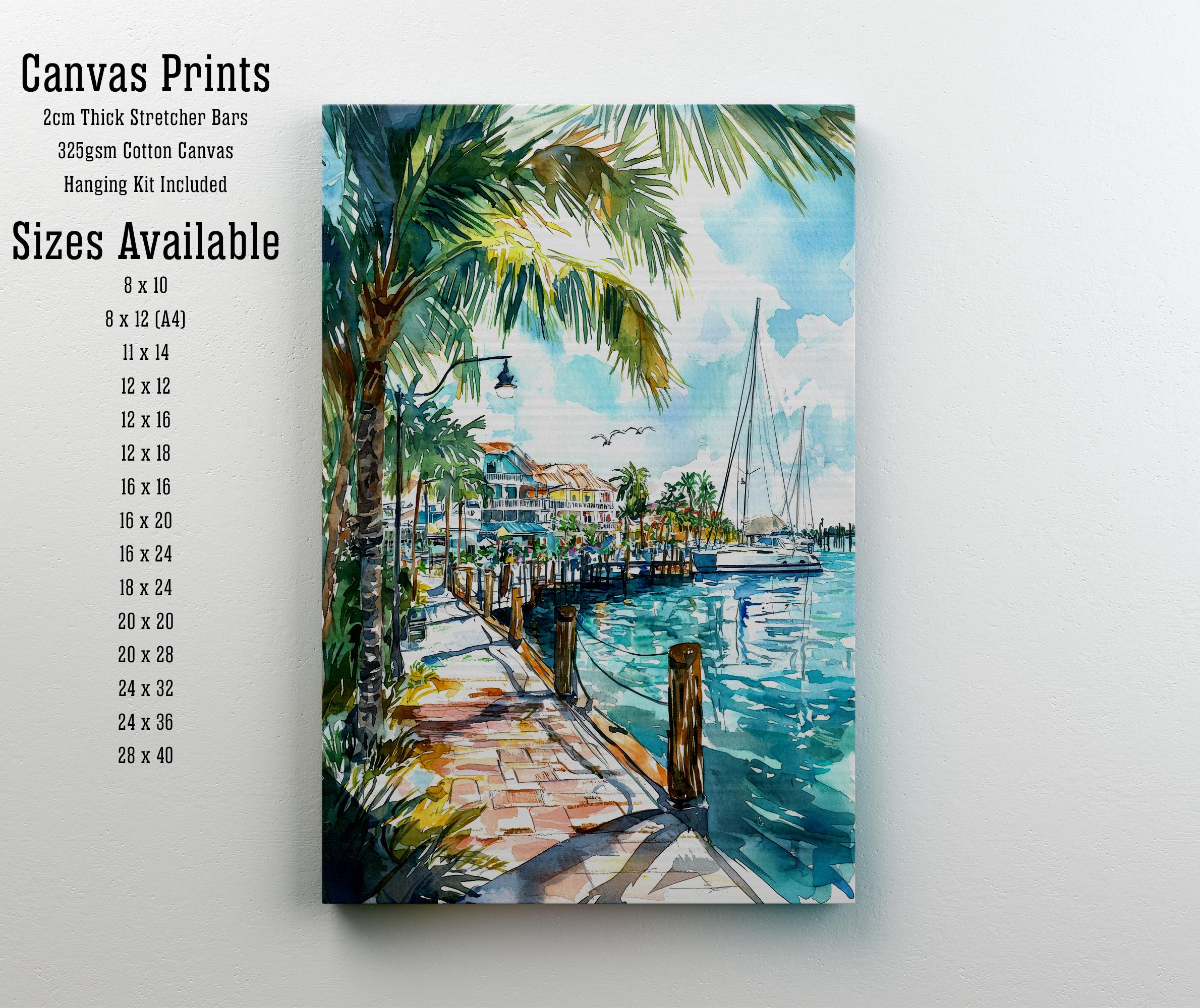 Punta Gorda Florida Watercolor Art Print, Charlotte Harbor Painting, Gulf Coast Wall Decor, Coastal Gift