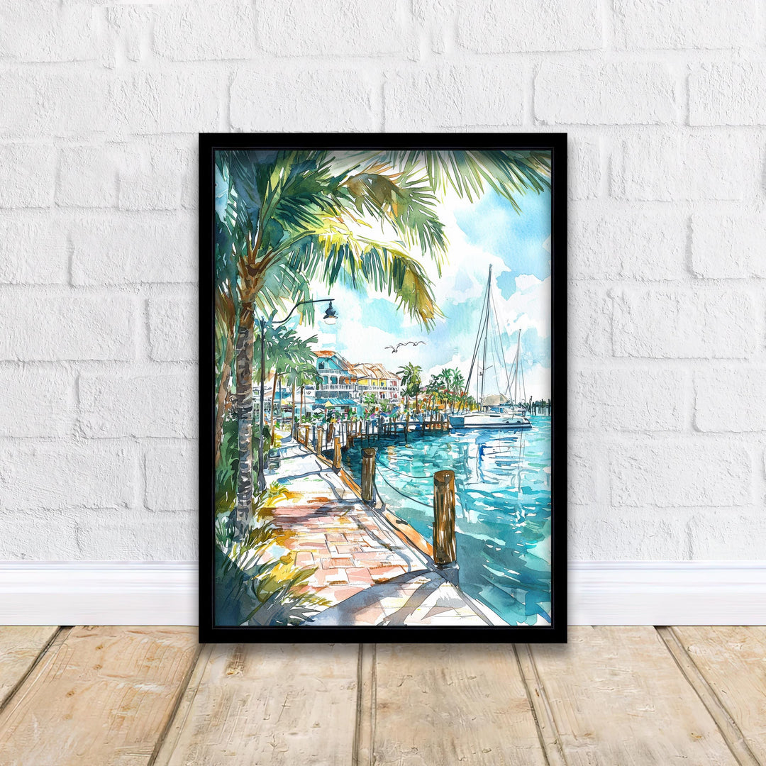 Punta Gorda Florida Watercolor Art Print, Charlotte Harbor Painting, Gulf Coast Wall Decor, Coastal Gift