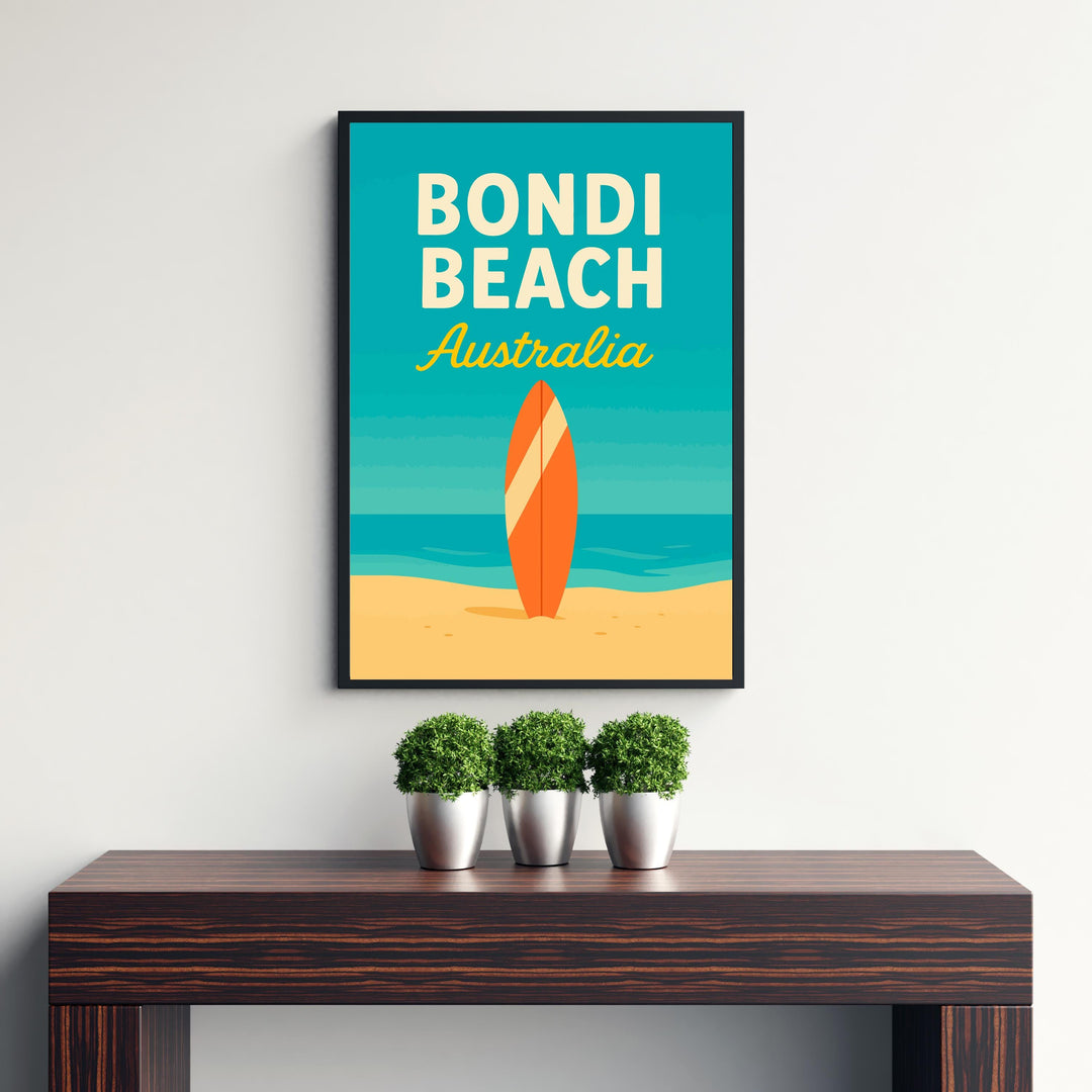 Bondi Beach Vintage Poster Australia Beach Art Bondi Print Scenic Coastal Decor Gift for Australia Lovers Wanderlust Decor