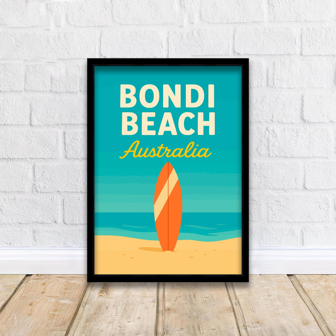 Bondi Beach Vintage Poster Australia Beach Art Bondi Print Scenic Coastal Decor Gift for Australia Lovers Wanderlust Decor