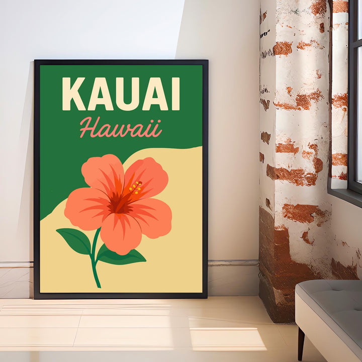 Kauai Vintage Poster Hawaii Beach Art Kauai Print Scenic Coastal Decor Gift for Hawaii Lovers Wanderlust Decor