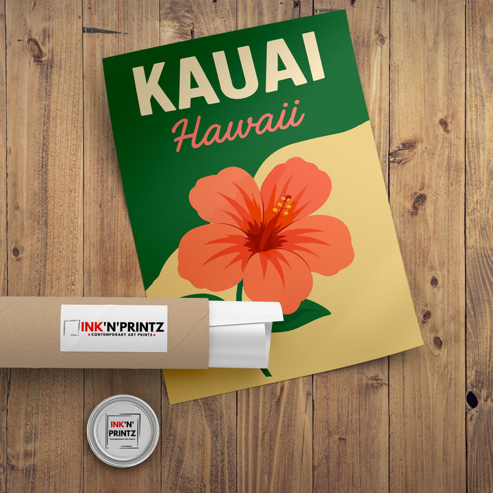 Kauai Vintage Poster Hawaii Beach Art Kauai Print Scenic Coastal Decor Gift for Hawaii Lovers Wanderlust Decor