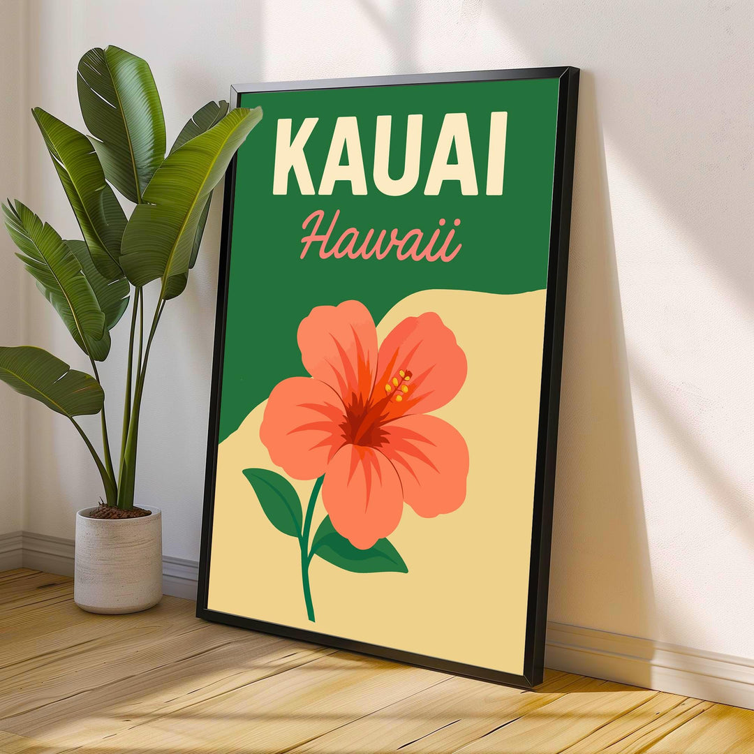 Kauai Vintage Poster Hawaii Beach Art Kauai Print Scenic Coastal Decor Gift for Hawaii Lovers Wanderlust Decor