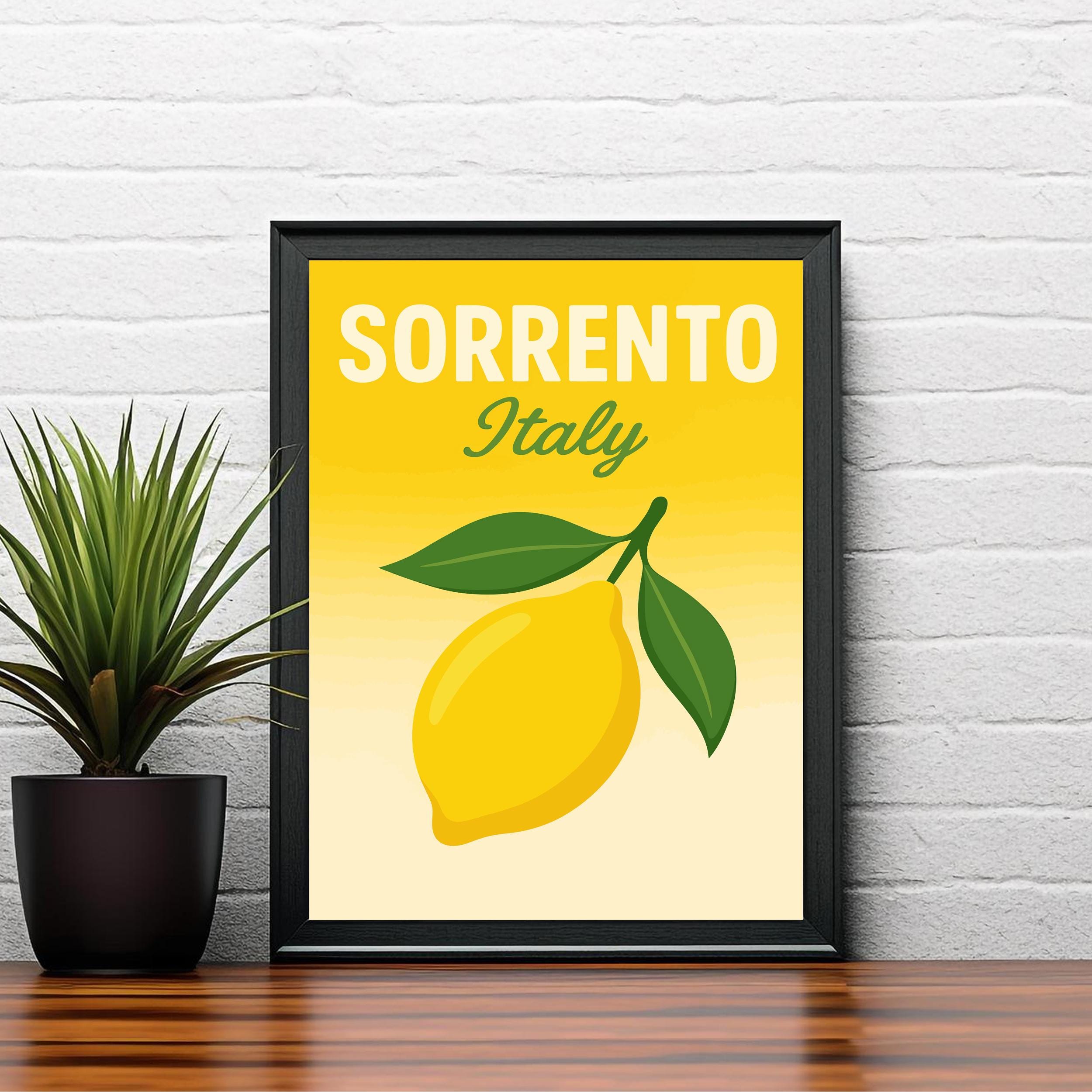 Sorrento Italy Vintage Travel Poster Sorrento Print Scenic Coastal Village Decor Gift for Italy Lovers Wanderlust Art