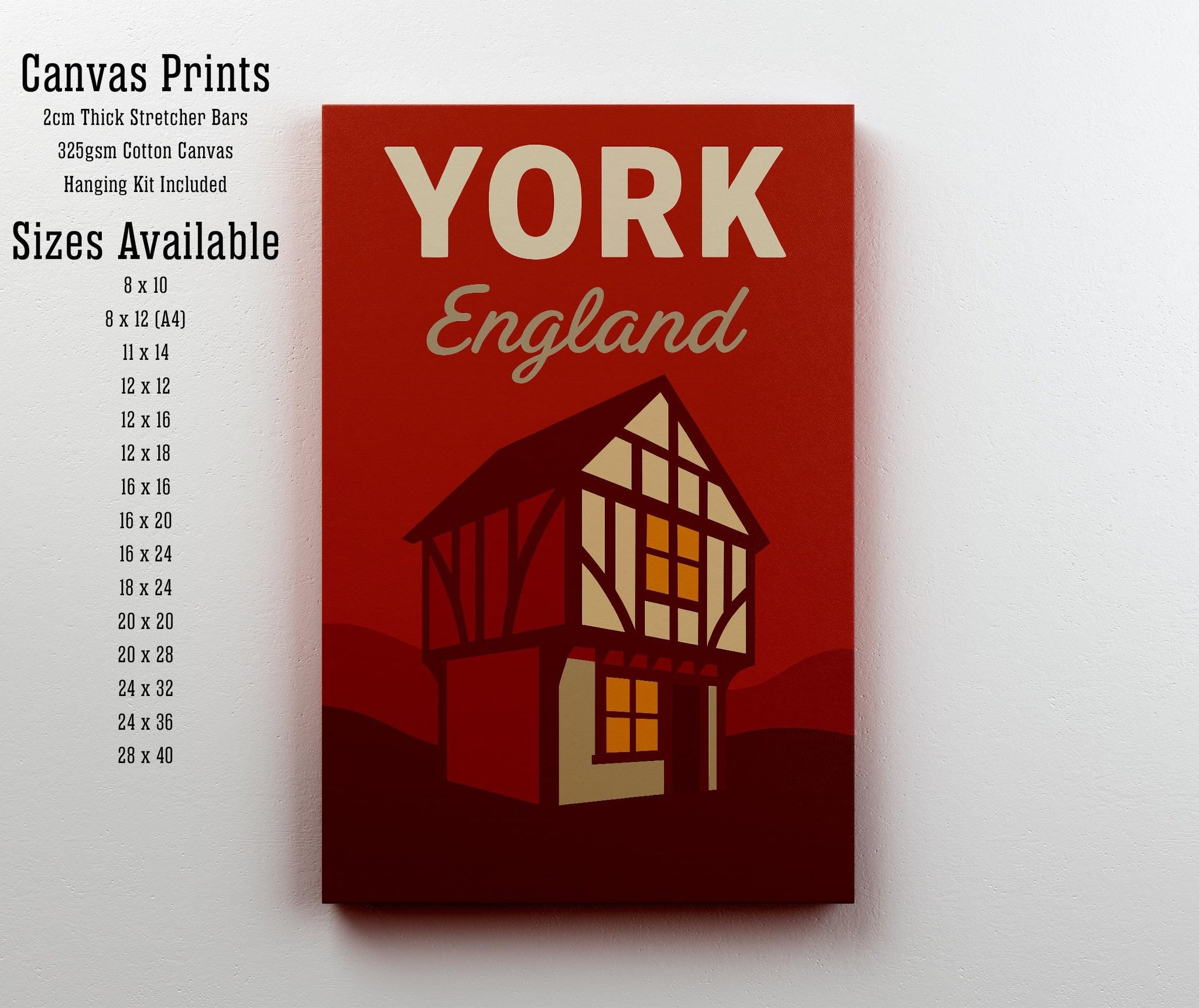 York England Vintage Travel Poster York Art Scenic City Decor York Print Historic England Gift for England Lovers Wanderlust