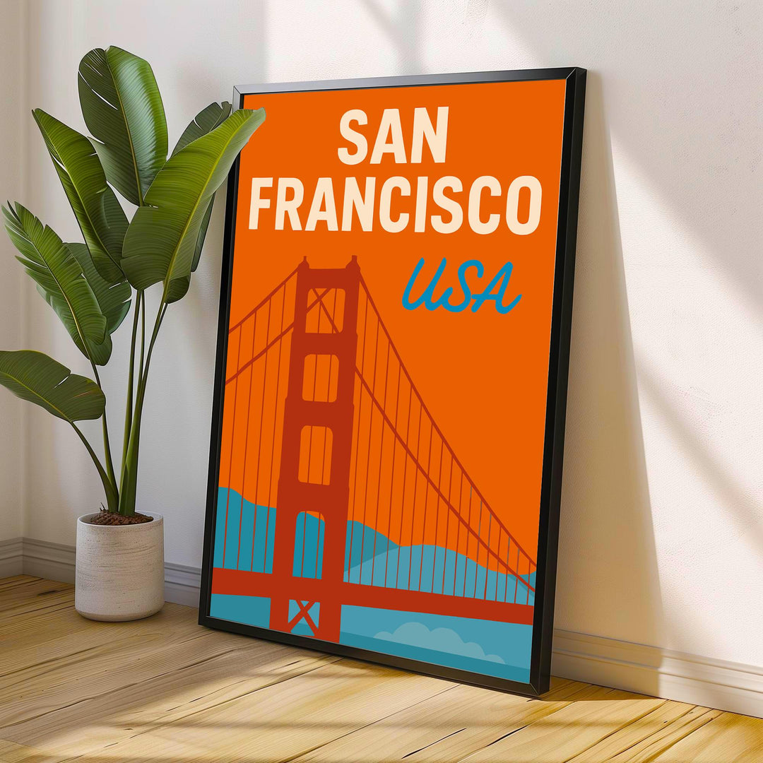San Francisco Vintage Travel Poster Golden Gate Bridge Art San Francisco Print Scenic City Decor Gift for San Francisco Lovers Wanderlust