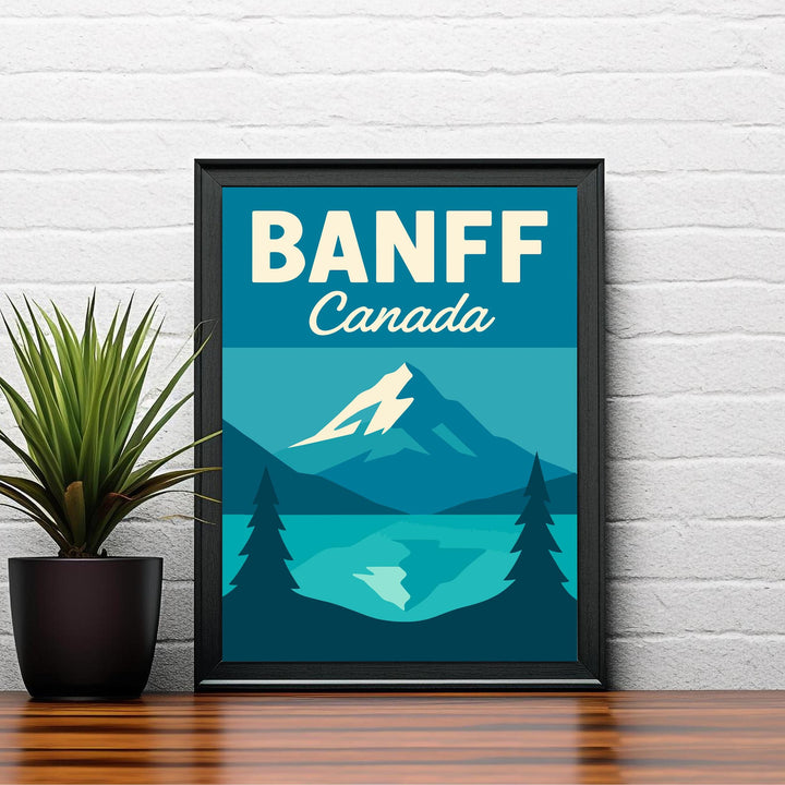 Banff Canada Vintage Travel Poster Banff Art Canadian Mountain Print Scenic Wilderness Decor Gift for Canada Lovers Wanderlust Art
