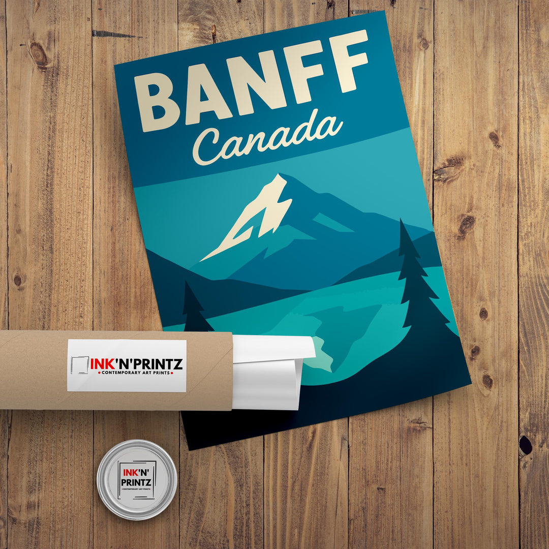 Banff Canada Vintage Travel Poster Banff Art Canadian Mountain Print Scenic Wilderness Decor Gift for Canada Lovers Wanderlust Art