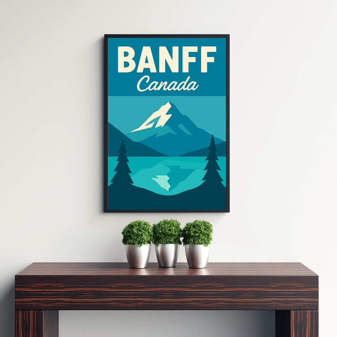 Banff Canada Vintage Travel Poster Banff Art Canadian Mountain Print Scenic Wilderness Decor Gift for Canada Lovers Wanderlust Art