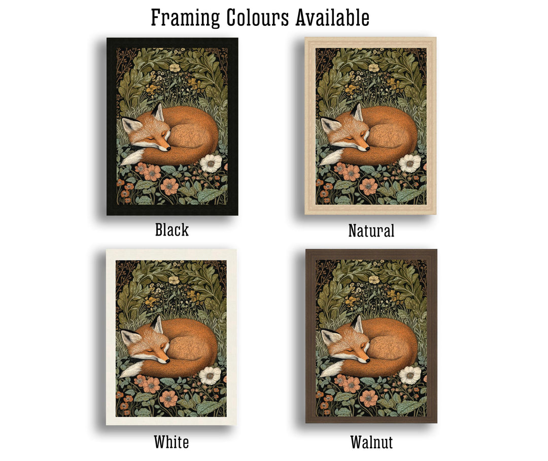 William Morris Fox Print Arts and Crafts Style Animal Poster Rustic Cottagecore Wall Art for Nature-Inspired Interiors