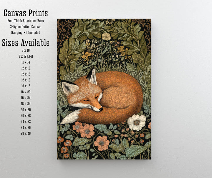 William Morris Fox Print Arts and Crafts Style Animal Poster Rustic Cottagecore Wall Art for Nature-Inspired Interiors