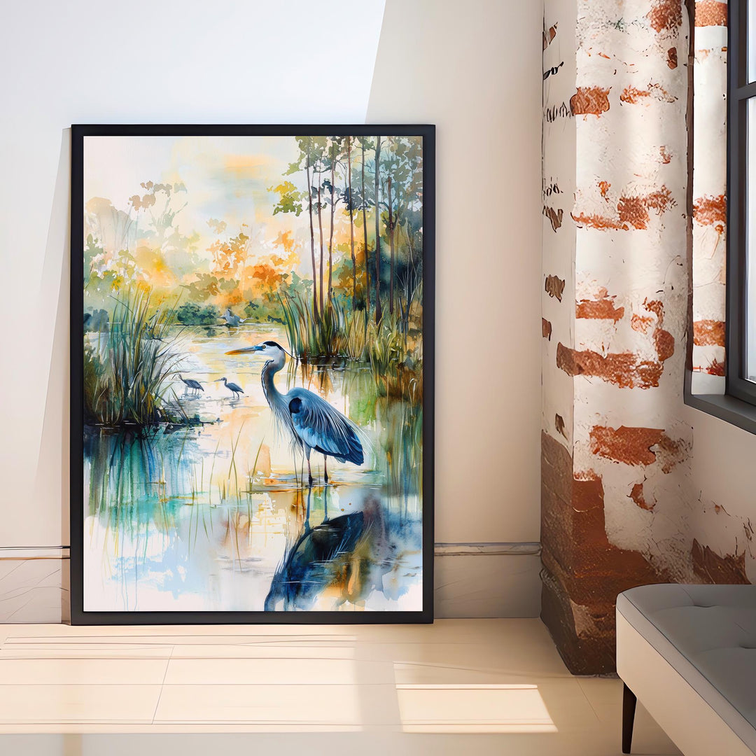 Everglades Florida Watercolor Art Print, Alligator Nature Painting, Florida Wildlife Wall Decor, Travel Gift
