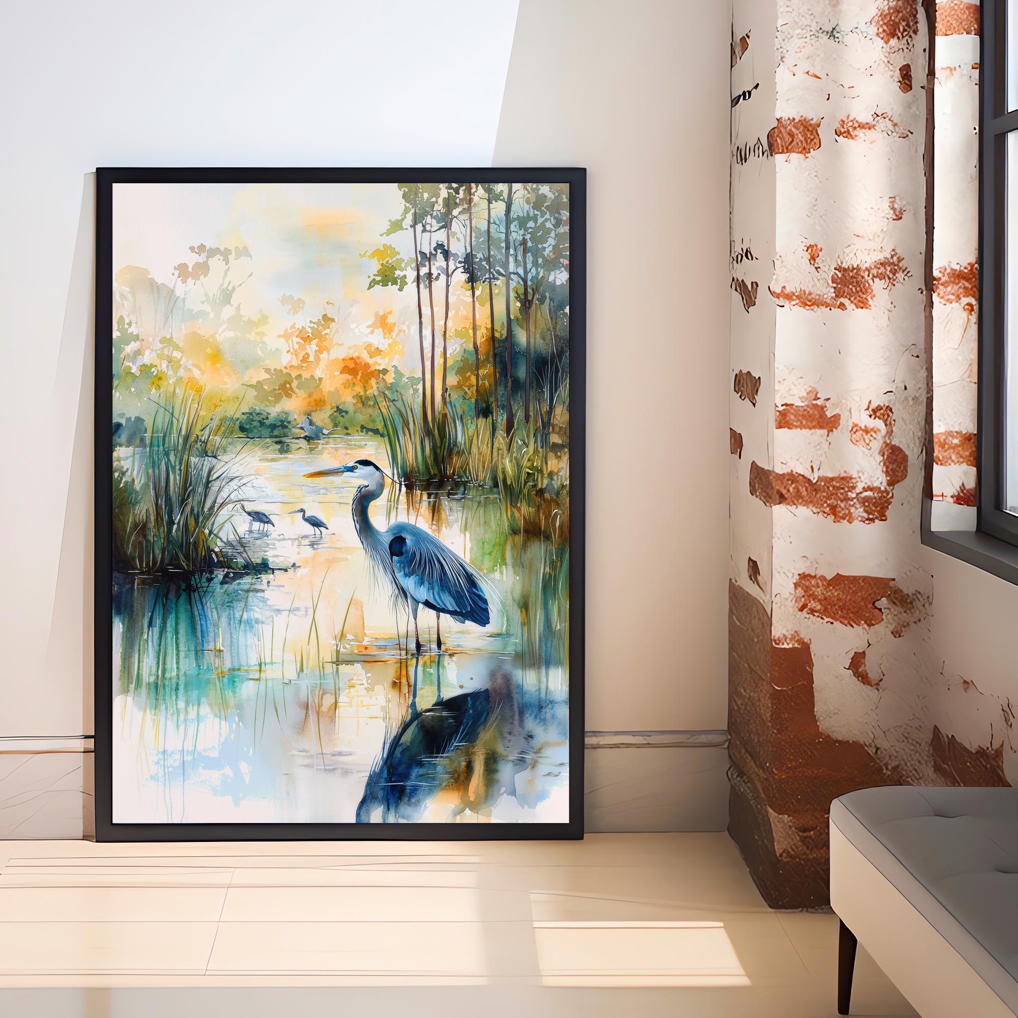Everglades Florida Watercolor Art Print, Alligator Nature Painting, Florida Wildlife Wall Decor, Travel Gift