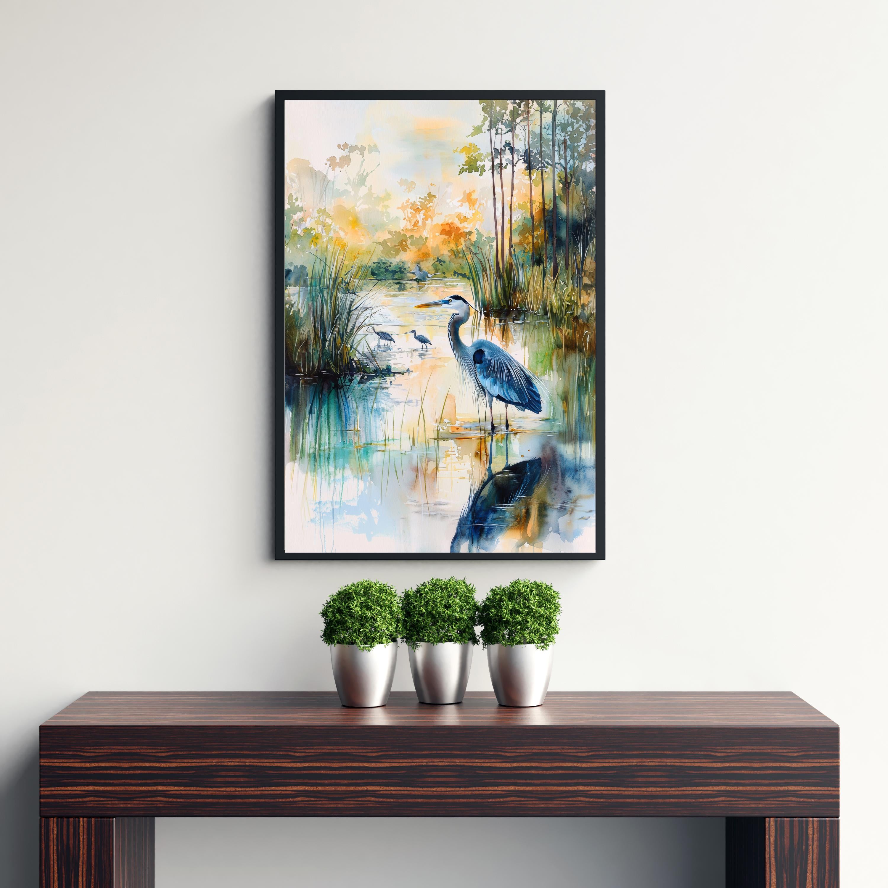 Everglades Florida Watercolor Art Print, Alligator Nature Painting, Florida Wildlife Wall Decor, Travel Gift