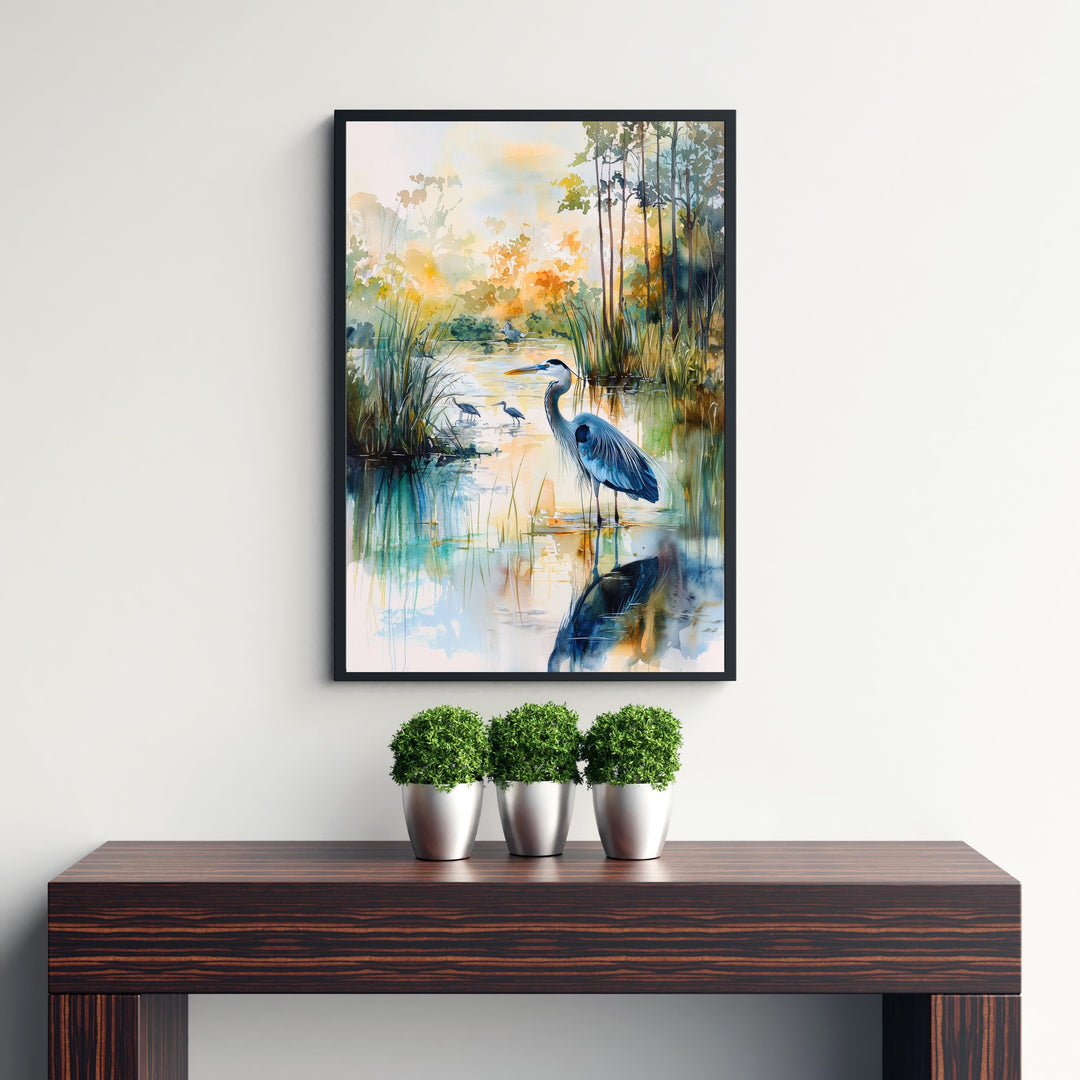 Everglades Florida Watercolor Art Print, Alligator Nature Painting, Florida Wildlife Wall Decor, Travel Gift