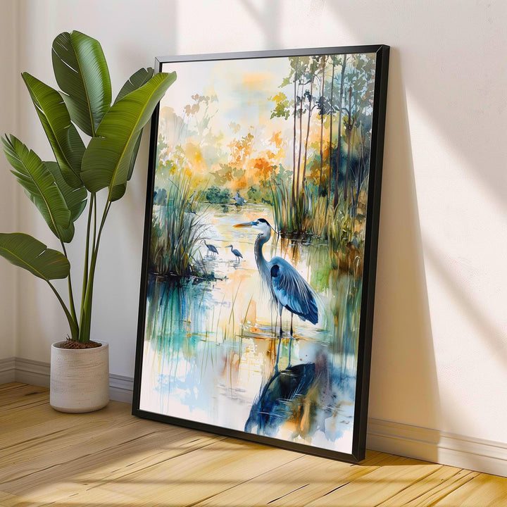Everglades Florida Watercolor Art Print, Alligator Nature Painting, Florida Wildlife Wall Decor, Travel Gift