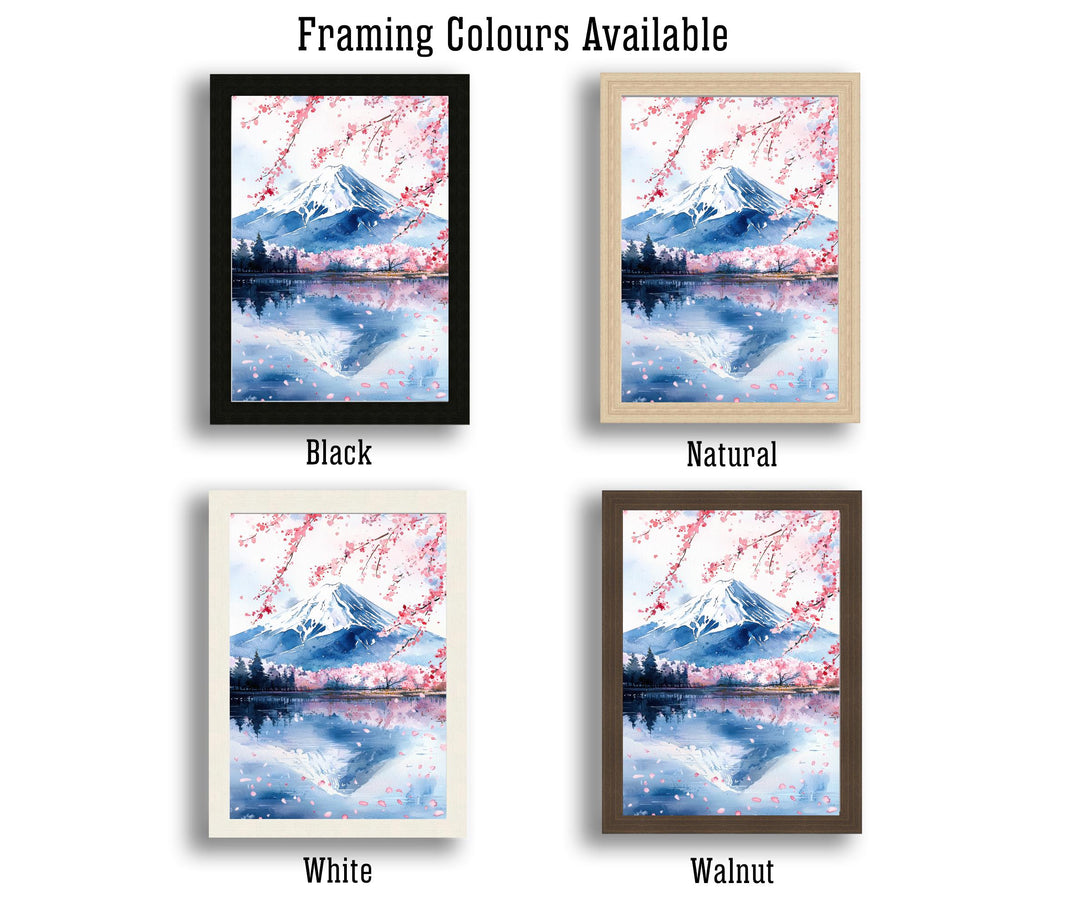 Mount Fuji Watercolor Art Print, Japan Painting, Volcano Wall Decor, Japanese Travel Gift