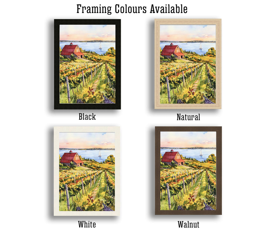 Prince Edward County Watercolor Art Print, Ontario Wine Country Painting, Sandbanks Wall Decor, Canadian Gift