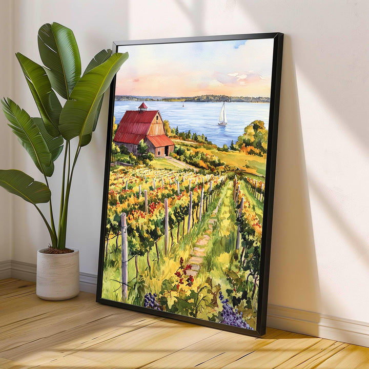 Prince Edward County Watercolor Art Print, Ontario Wine Country Painting, Sandbanks Wall Decor, Canadian Gift