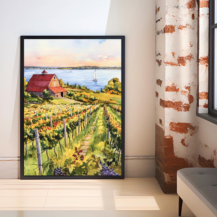 Prince Edward County Watercolor Art Print, Ontario Wine Country Painting, Sandbanks Wall Decor, Canadian Gift