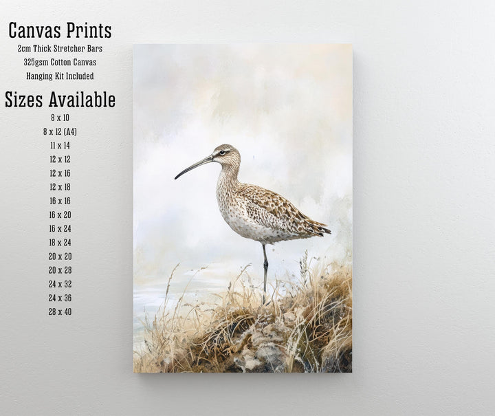 Curlew on the Moorland Watercolor Print Cottagecore Decor Dark Academia Art Enchanted Wildlife Illustration Vintage Nature Wall Art