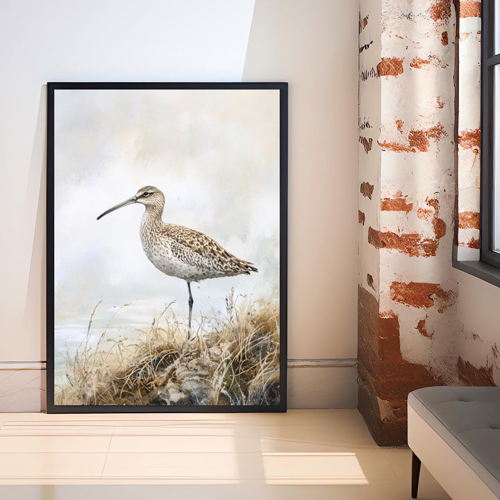 Curlew on the Moorland Watercolor Print Cottagecore Decor Dark Academia Art Enchanted Wildlife Illustration Vintage Nature Wall Art
